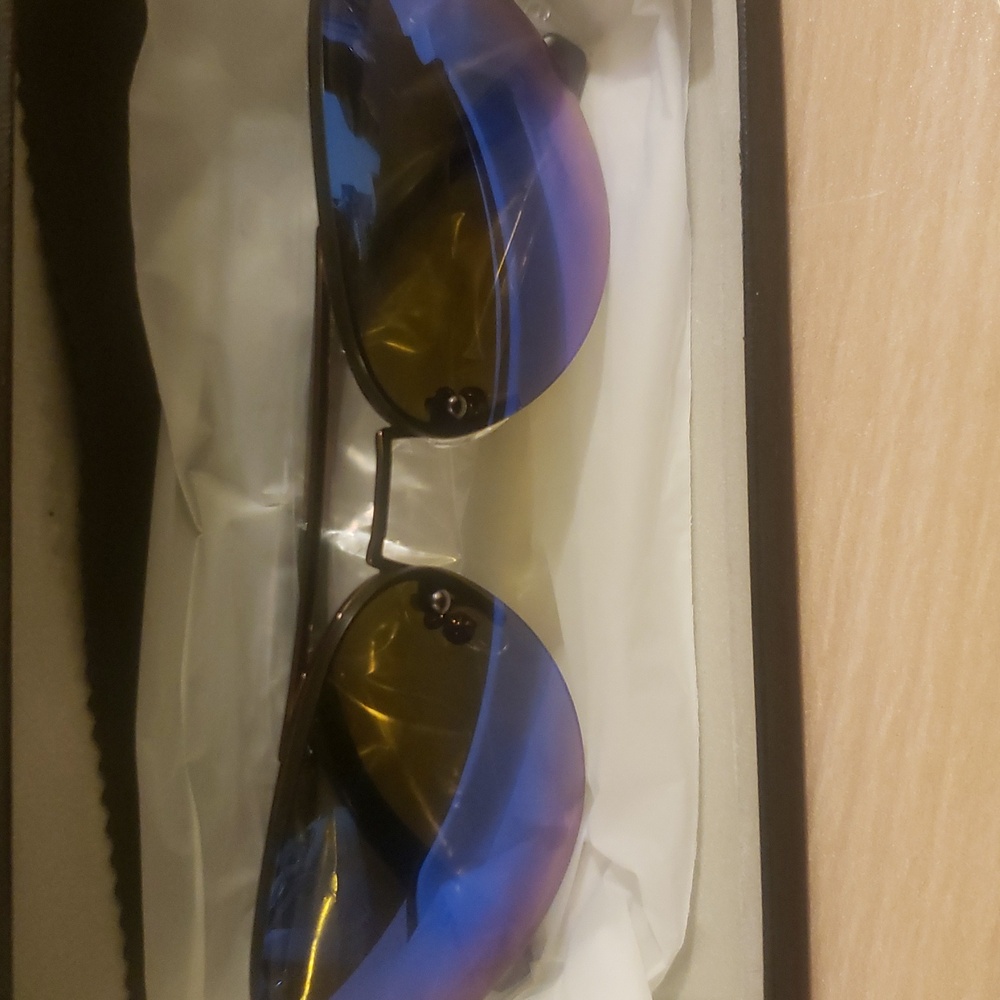Blue and Green Aviator Sunglasses - Picture 2 of 6